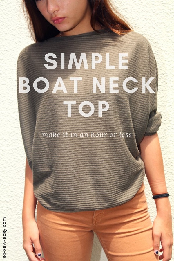 Tutorial and pattern: 1 hour boat neck top