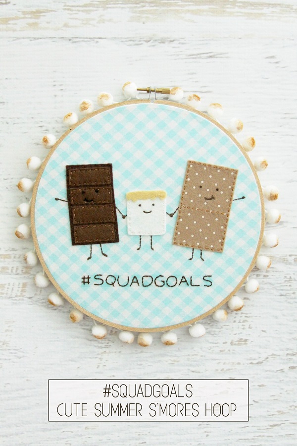 Tutorial and pattern: S'mores hoop art