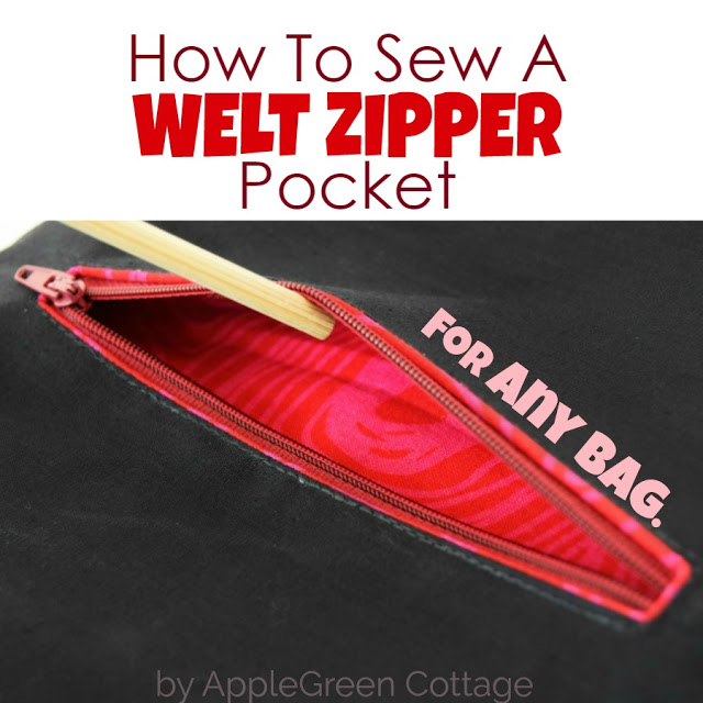 Zipper Pouch Tutorial - With A Free Template - AppleGreen Cottage