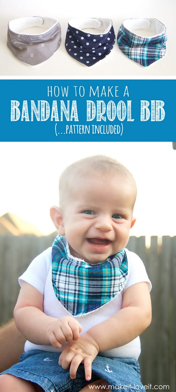 Tutorial and pattern: Bandana drool bib for baby