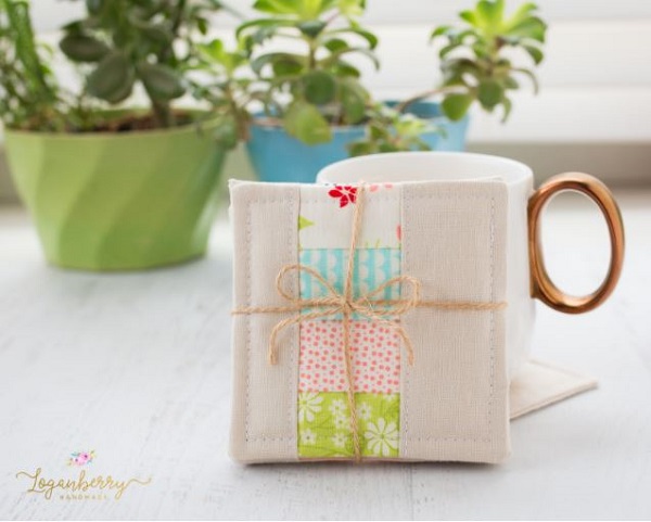 Tutorial: Scrappy patchwork coasters