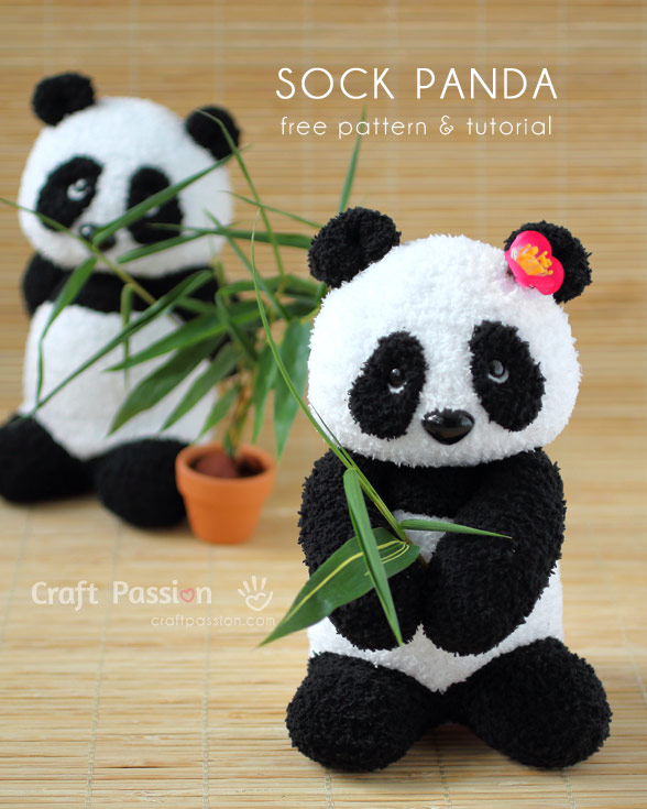 Tutorial and pattern: Sock panda softie