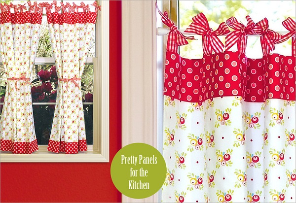 Tutorial: Ribbon tie kitchen curtains