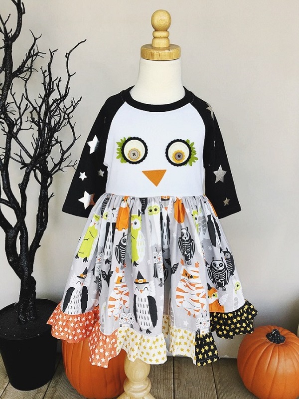 Tutorial: Owl fall dress for little girls