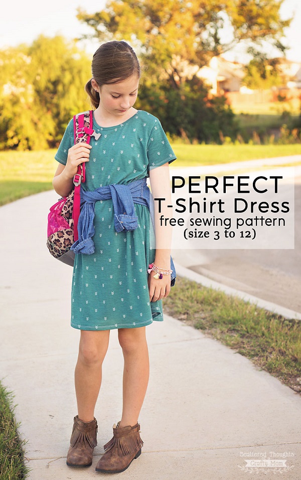 Tutorial and pattern: Perfect T-Shirt Dress for girls