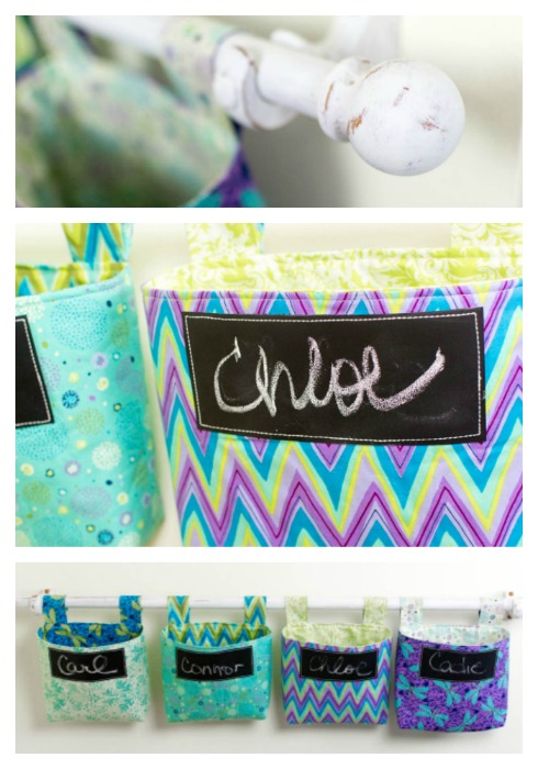 Tutorial: Hanging fabric storage pockets from fat quarters