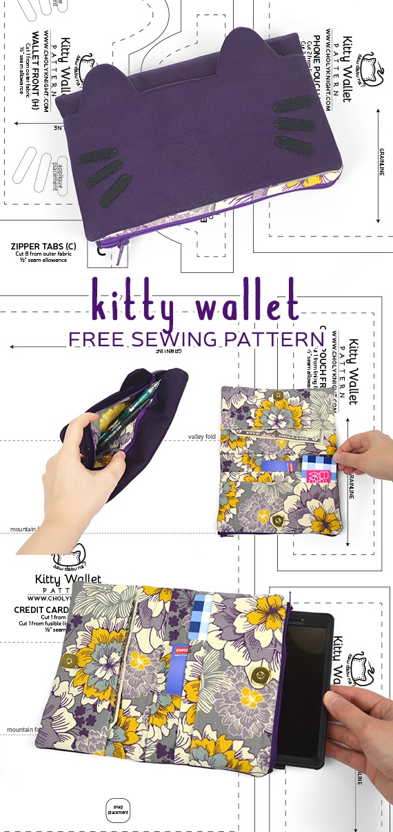 Tutorial and pattern: Kitty wallet