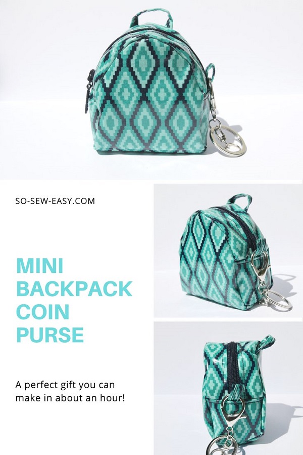 Tutorial and pattern: Mini backpack coin purse