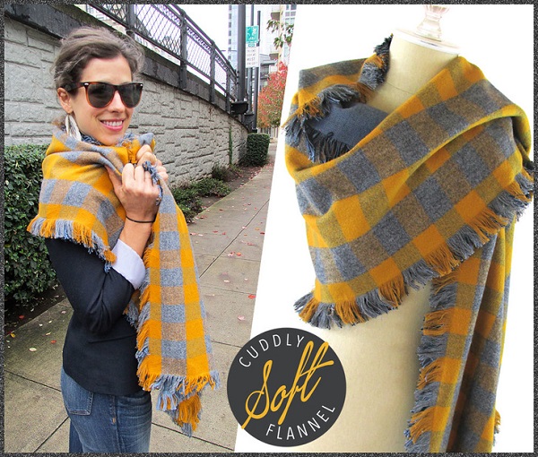 Tutorial: Double-sided fringed flannel scarf