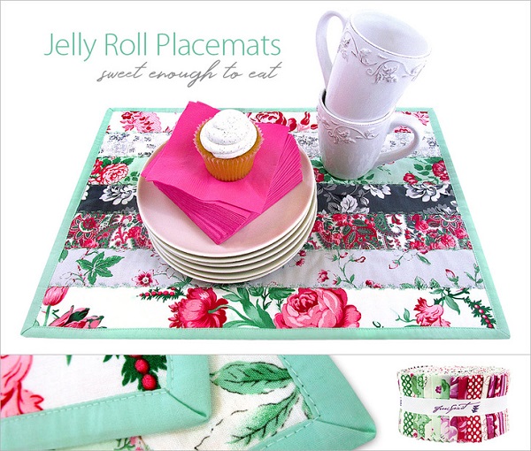 Tutorial: Jelly roll strip pieced placemats