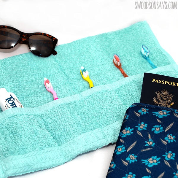 Tutorial: Sew a travel toothbrush holder from a washcloth