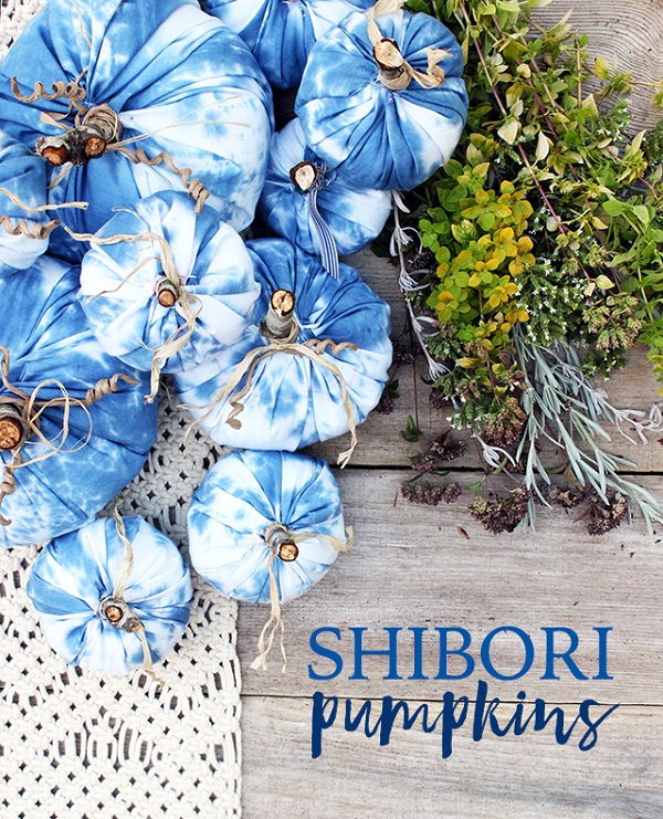 Tutorial: Shibori dyed fabric pumpkins