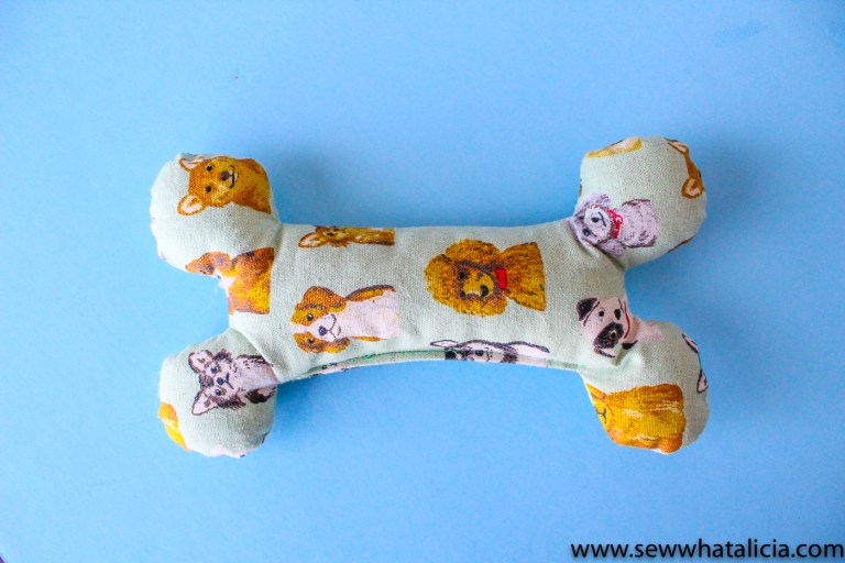 Tutorial and pattern: Fabric dog bone softie toy