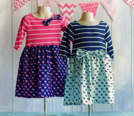 Girls' Designer Pattern Shirt Dresses