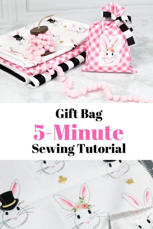 Tutorial: Quick easy sew fabric gift bag