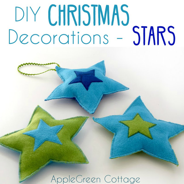 Tutorial and pattern: Felt star Christmas ornaments