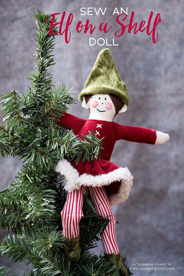 Tutorial and pattern: Elf on the Shelf soft fabric doll