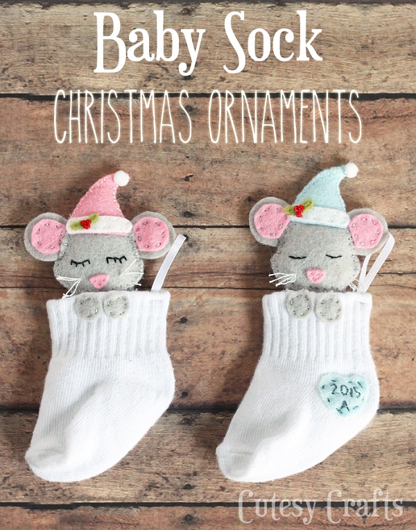 Tutorial and pattern: Baby sock keepsake Christmas ornament