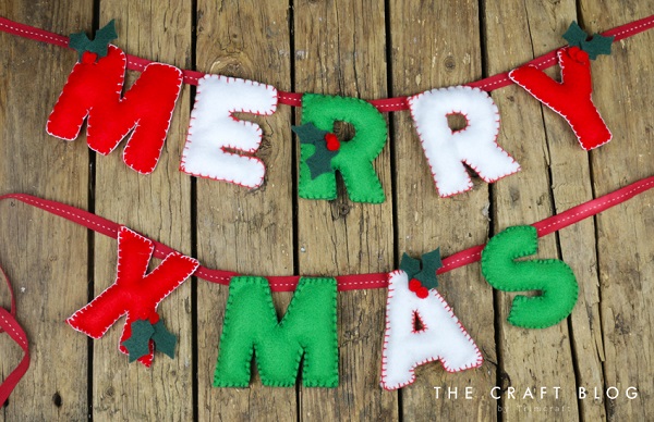 Tutorial: Felt letter Christmas banner