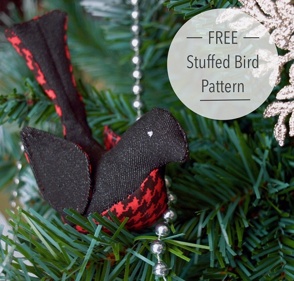 Tutorial and pattern: Fabric sparrow softie or ornament