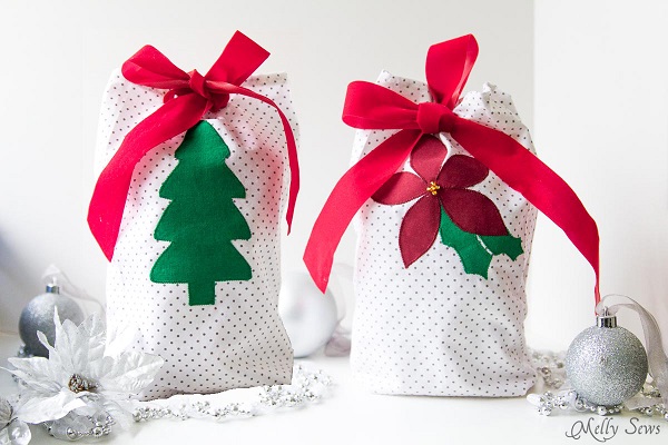 Tutorial: Easy appliqued reusable fabric gift bags