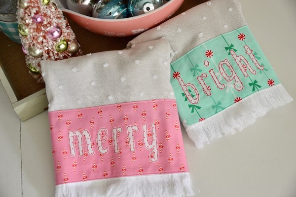 Tutorial and pattern: Merry and Bright Christmas towels