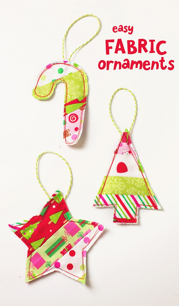 Tutorial: Scrap fabric Christmas ornament gift toppers