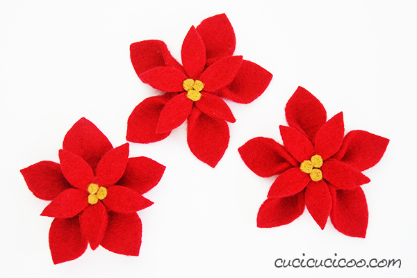 Tutorial: No-sew wool felt poinsettias