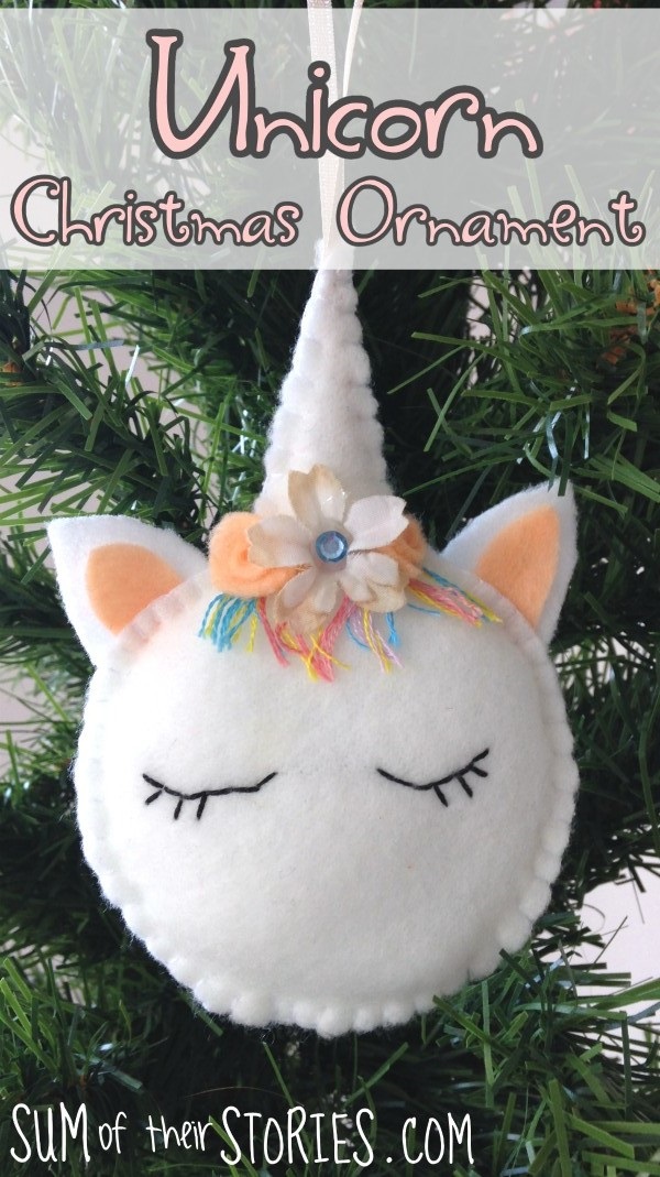 Tutorial and pattern: Felt unicorn Christmas ornament