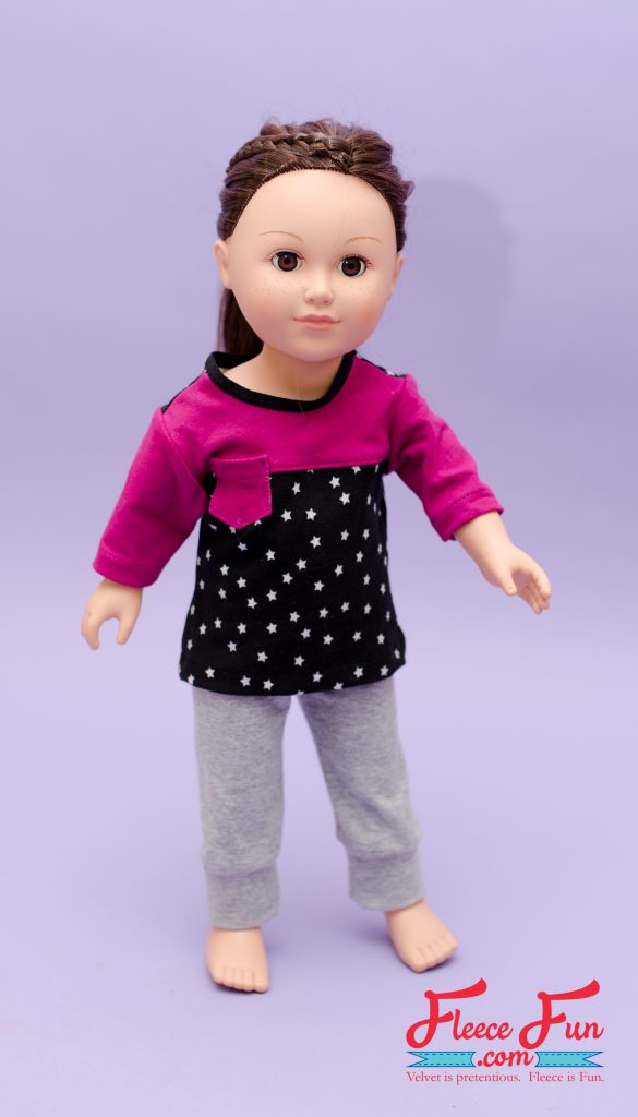 Tutorial and pattern: Knit jogger pants for an 18" doll