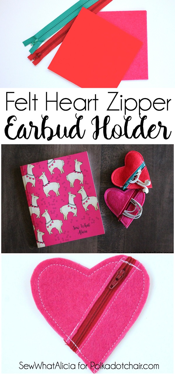 Tutorial: Heart earbud zip pouch