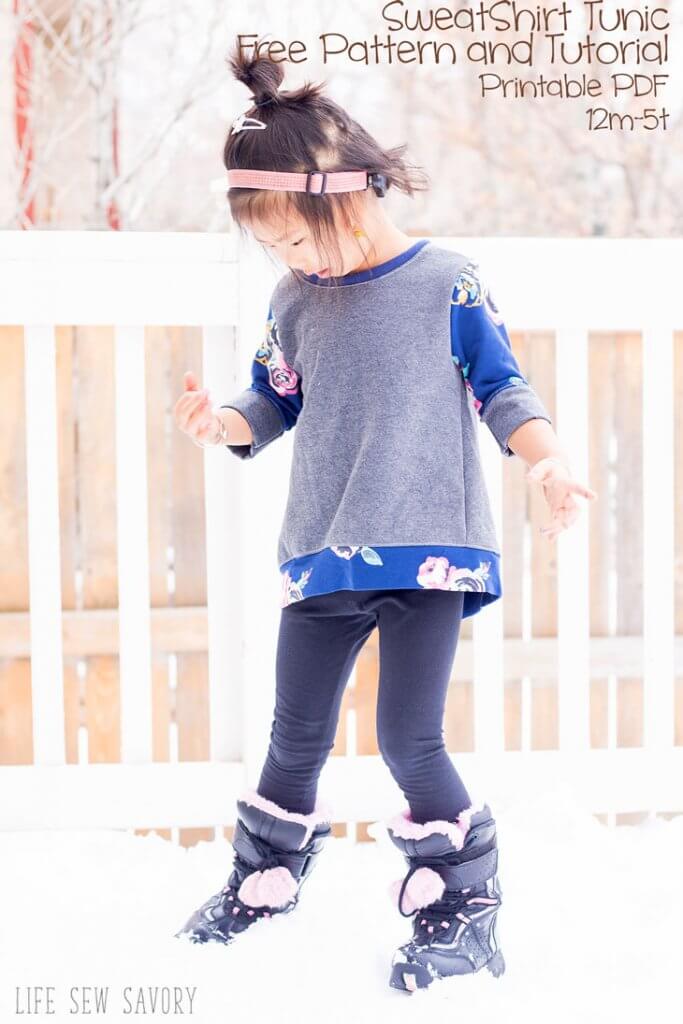 Tutorial and pattern: Little girls sweatshirt tunic