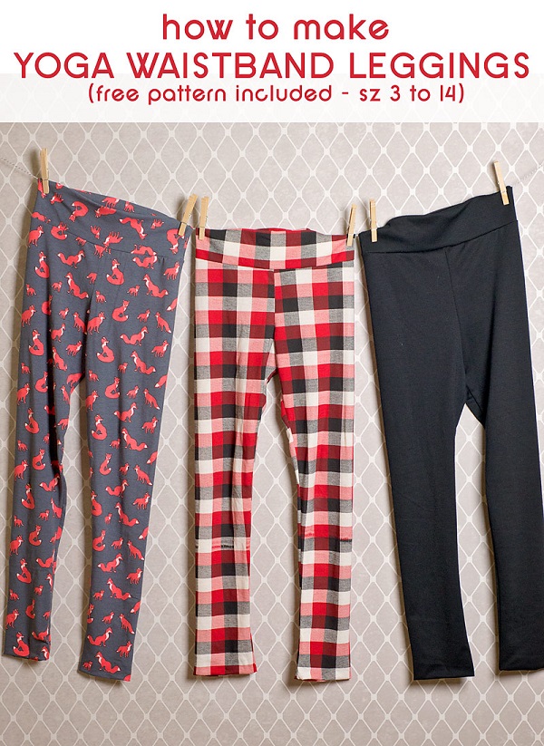 Tutorial and pattern: Girls leggings with a yoga waistband