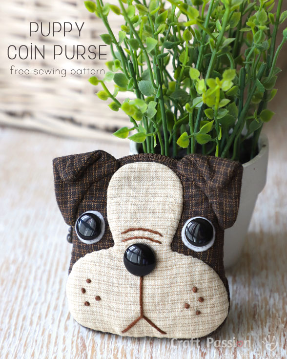 Tutorial and pattern: Boston Terrier puppy coin purse