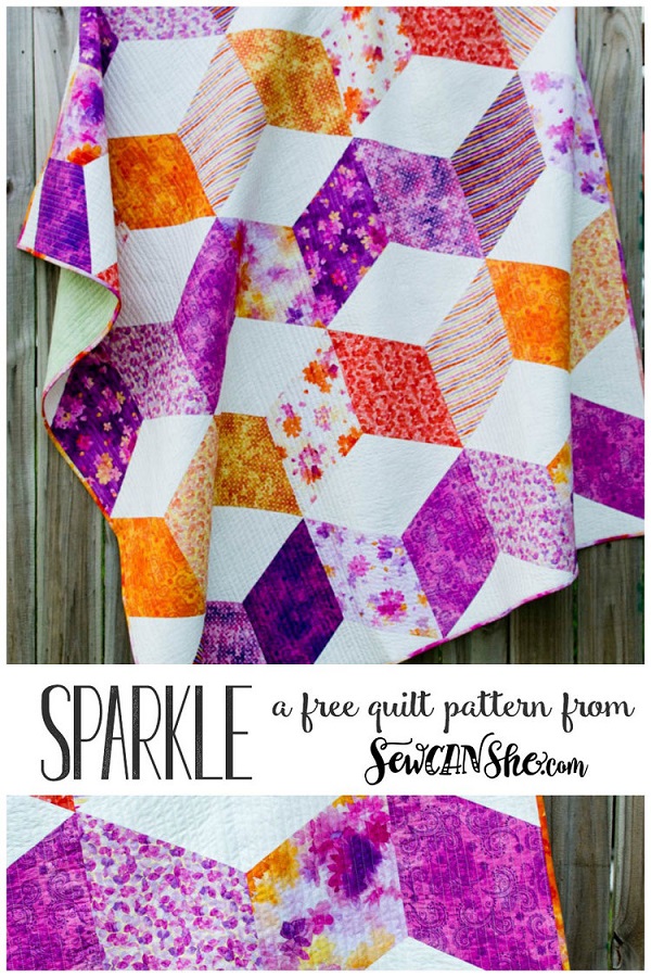 Tutorial and pattern: Sparkle quilt