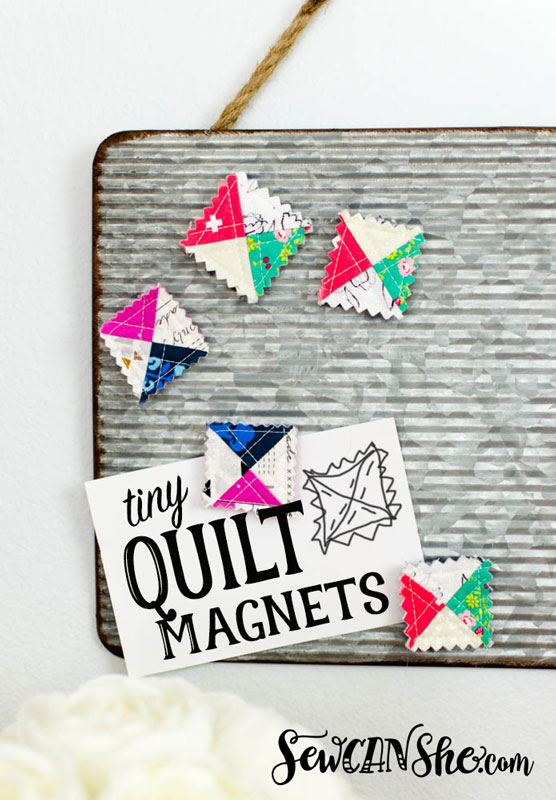 Tutorial: Tiny quilt block magnets from your smallest scraps