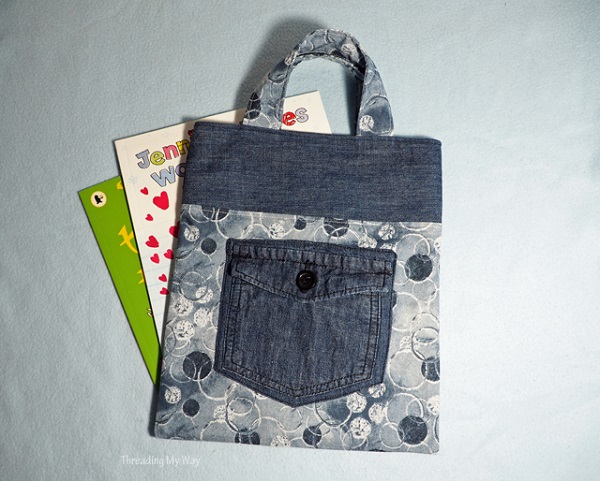 Jeans Tote Bag - A DIY Upcycled Sewing Tutorial from Bombshell Bling