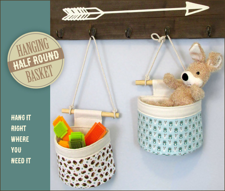 Tutorial and pattern: Half round hanging storage basket