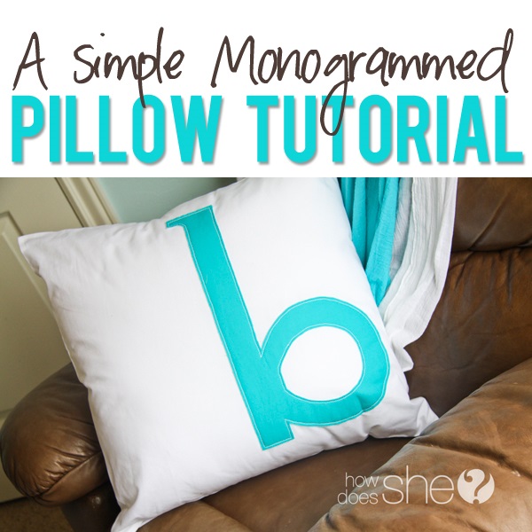 Tutorial: Monogram throw pillow cover