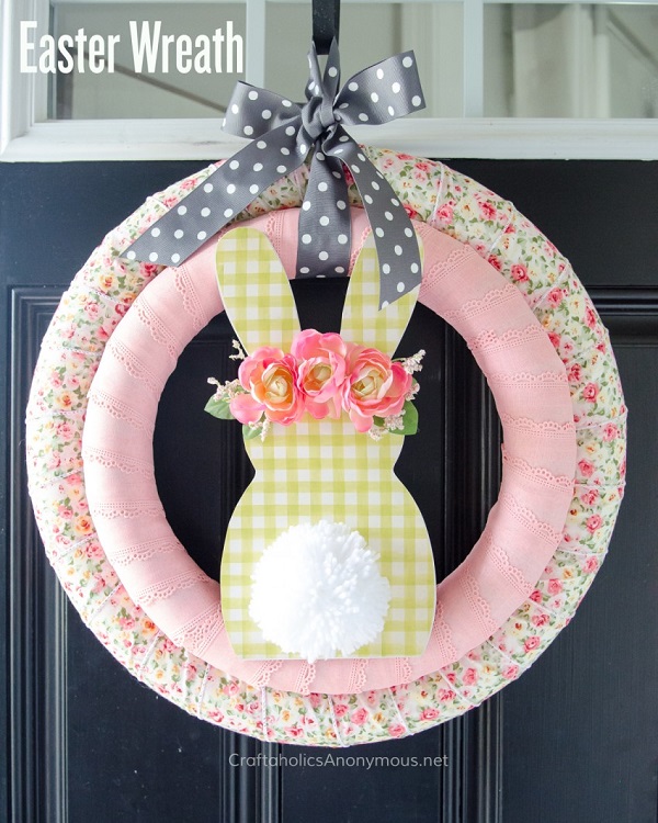 Tutorial: Fabric Easter bunny wreath