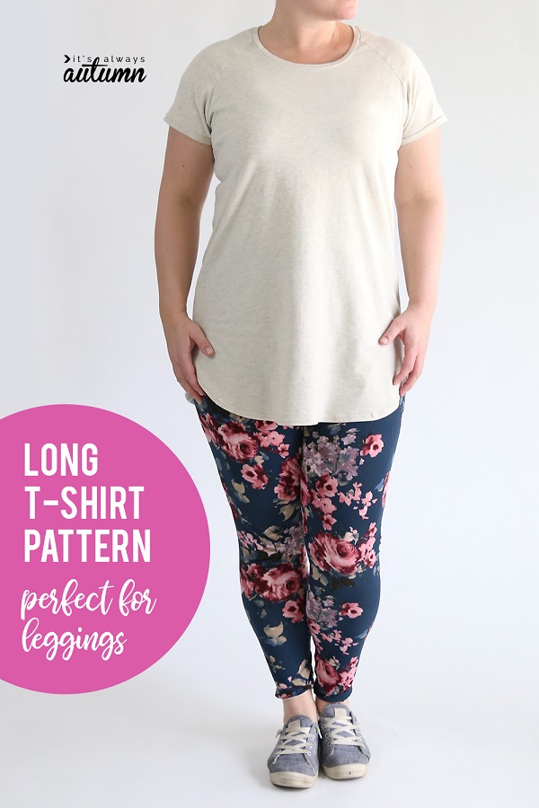 Tutorial and pattern: Long raglan tee to wear with leggings