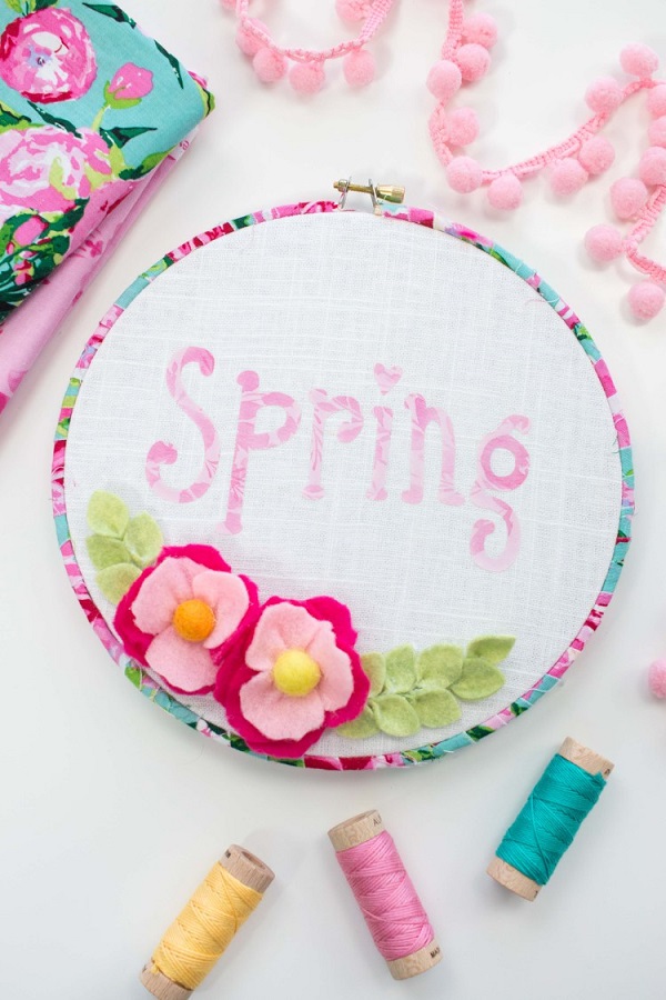 Tutorial: Spring embroidery hoop art