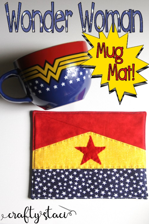 Tutorial and pattern: Easy Wonder Woman mug mat