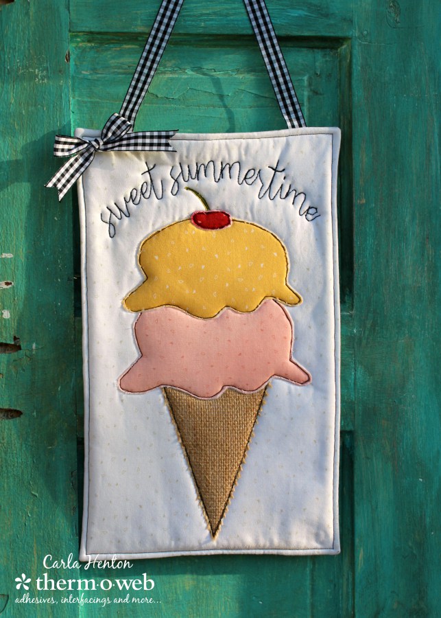 Sewing tutorial: Summertime ice cream door hanger, with free pattern