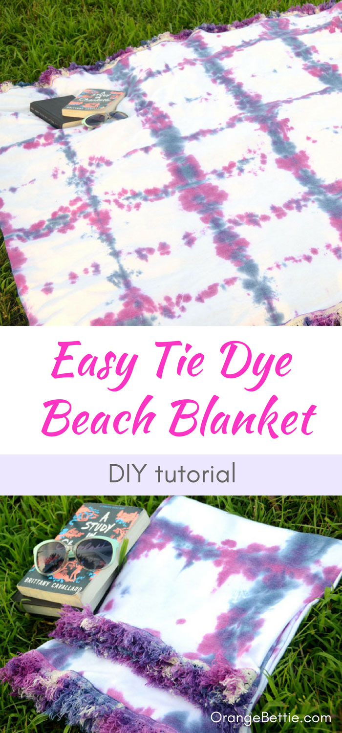 Sewing tutorial: Tie dye beach blanket with cotton fringe