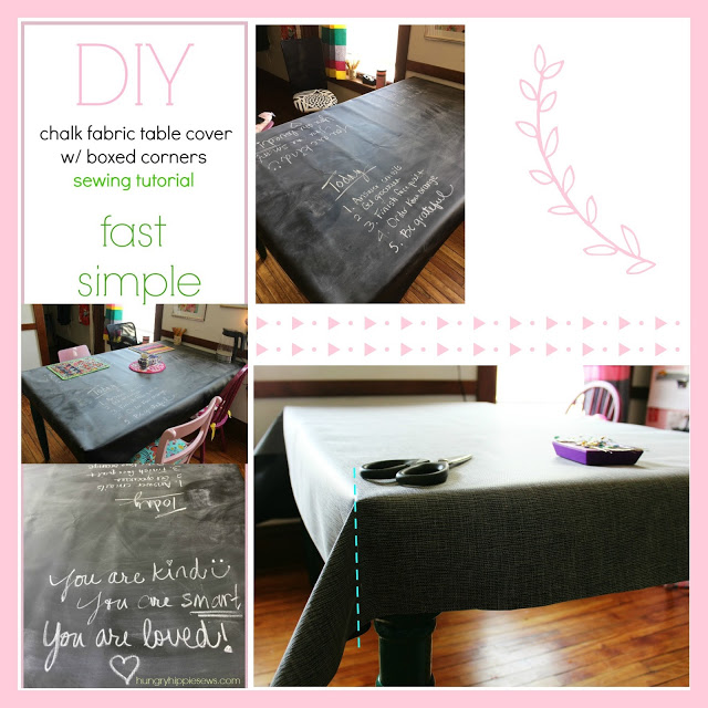 Sewing tutorial: Easy chalk cloth table cover