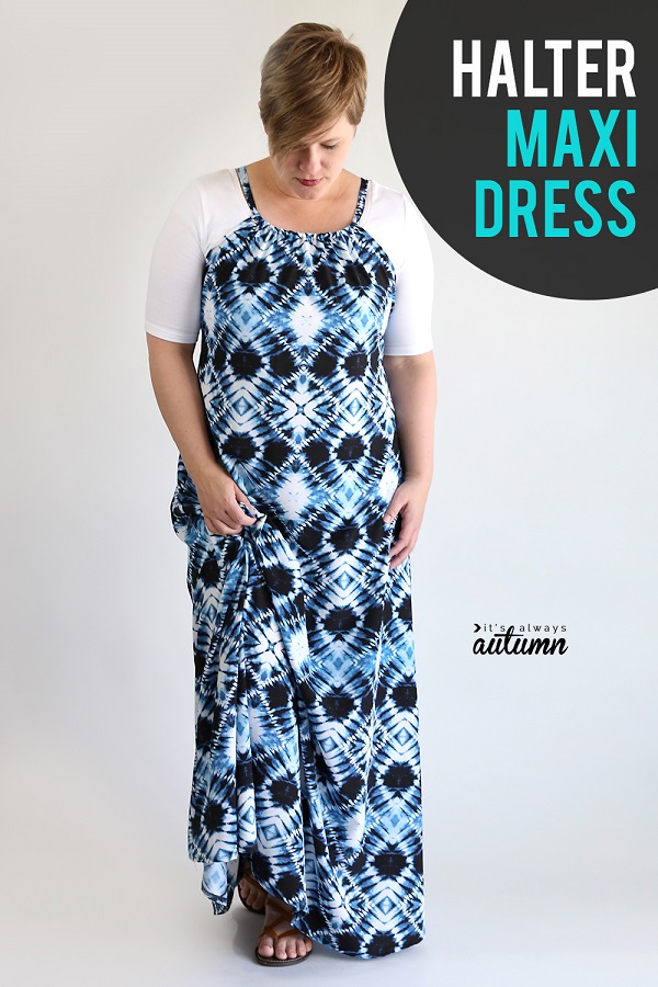 Sewing tutorial: Halter maxi dress