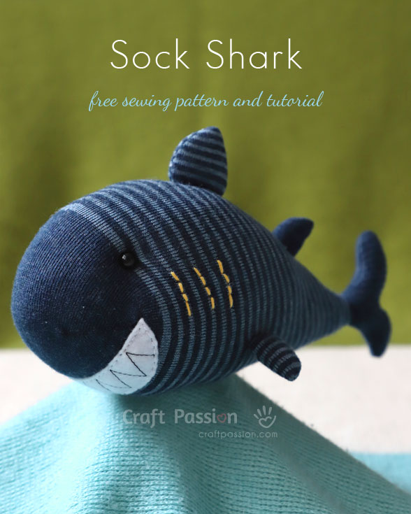 Sewing tutorial: Shark sock softie