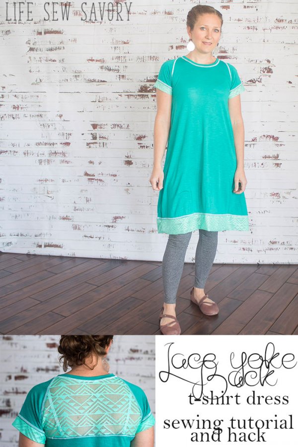 Sewing tutorial: Lace back t-shirt dress