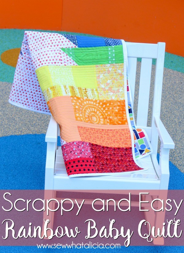 Sewing tutorial: Scrappy rainbow baby quilt